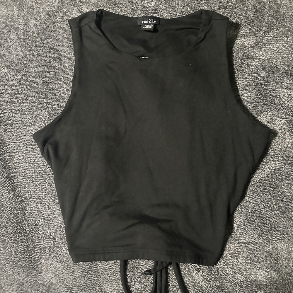 Rue21 Black Open Back Crop Top